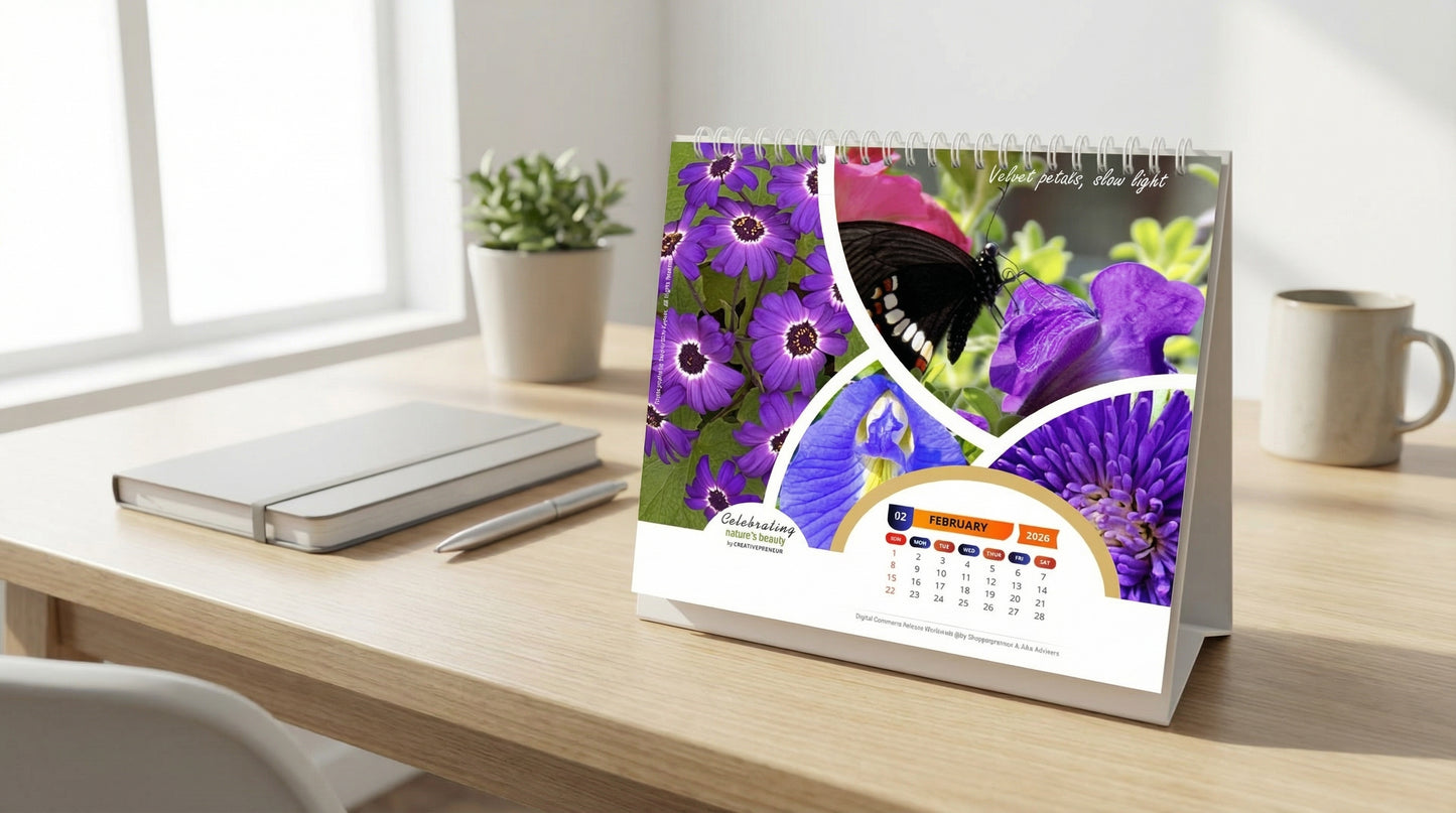Premium Desk Calendar 2026–2027 | Dual Year Table Calendar for Office & Home | Multicolour