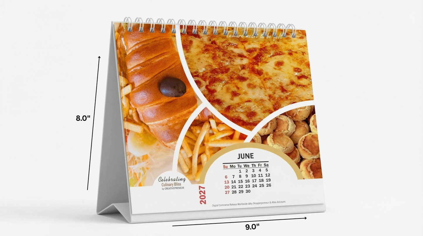 Premium Desk Calendar 2026–2027 | Dual Year Table Calendar for Office & Home | Multicolour